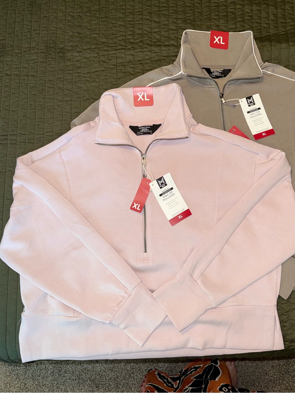 Members mark Half-Zip Cowl Neck Pullover Sweater - Soft Pink